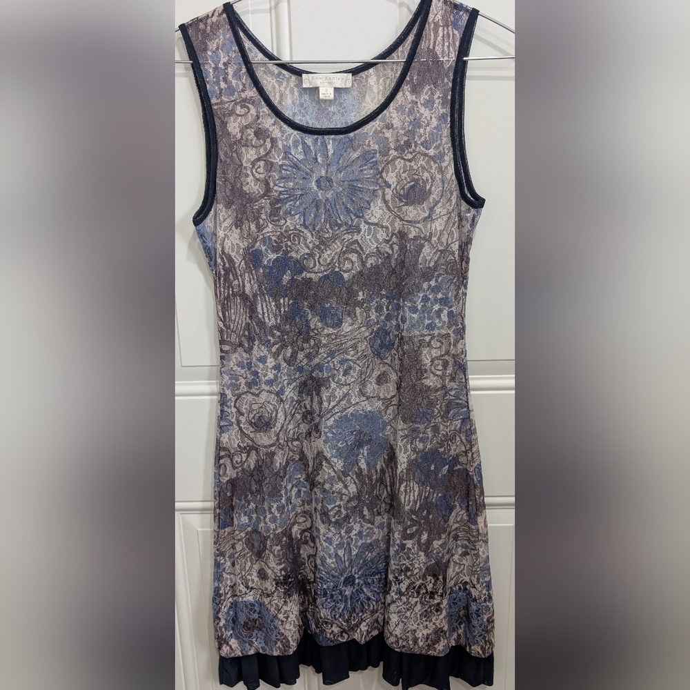 Boo Radley Floral Midi Dress - Blue and Gray